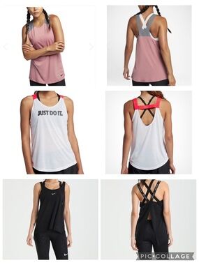 Lot of 3 Nike Performance Tank Tops Size Medium Breathe Criss Cross Running Yoga